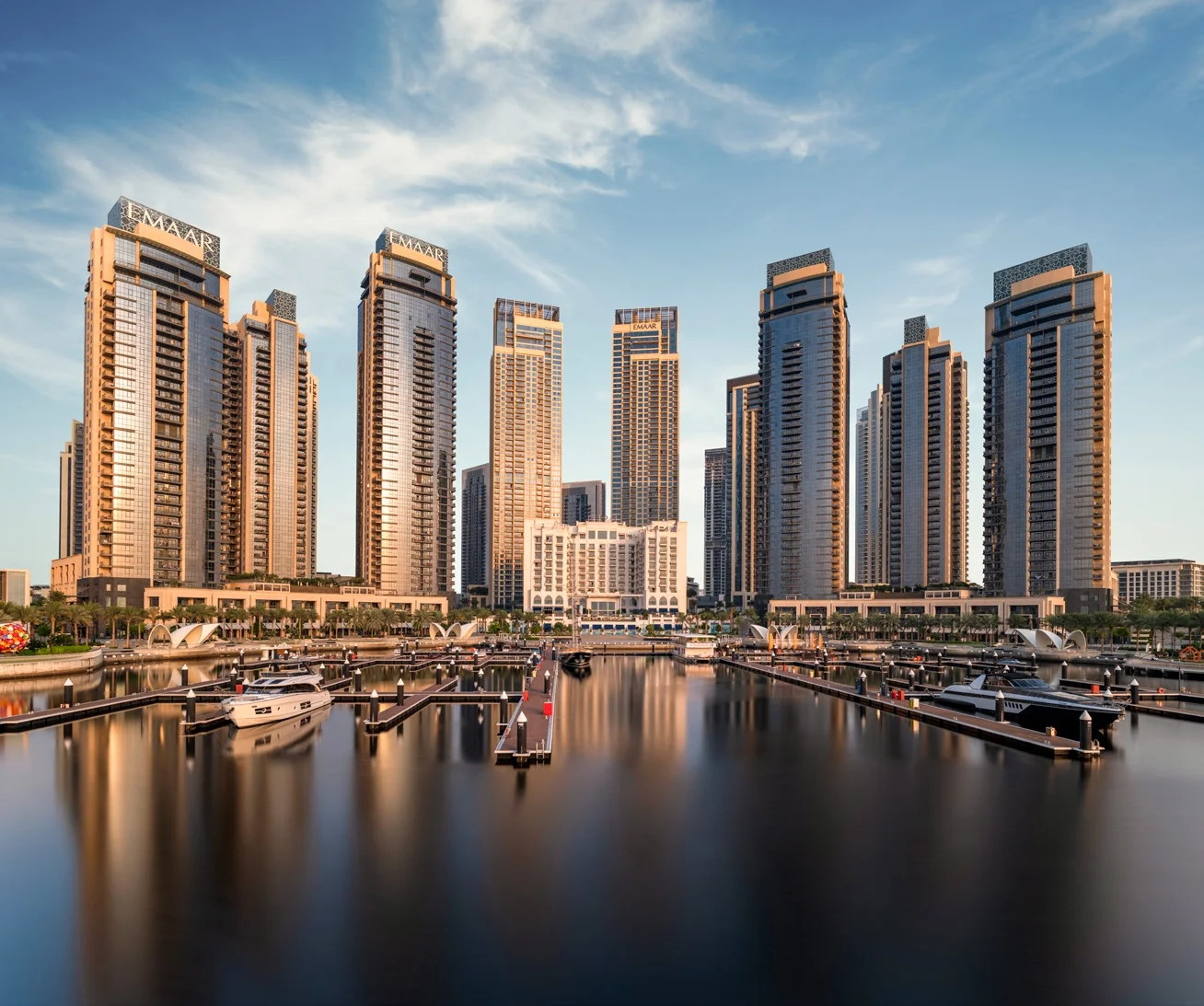Elegant branded residences at Palace Residences Creek Blue with panoramic creek and city views